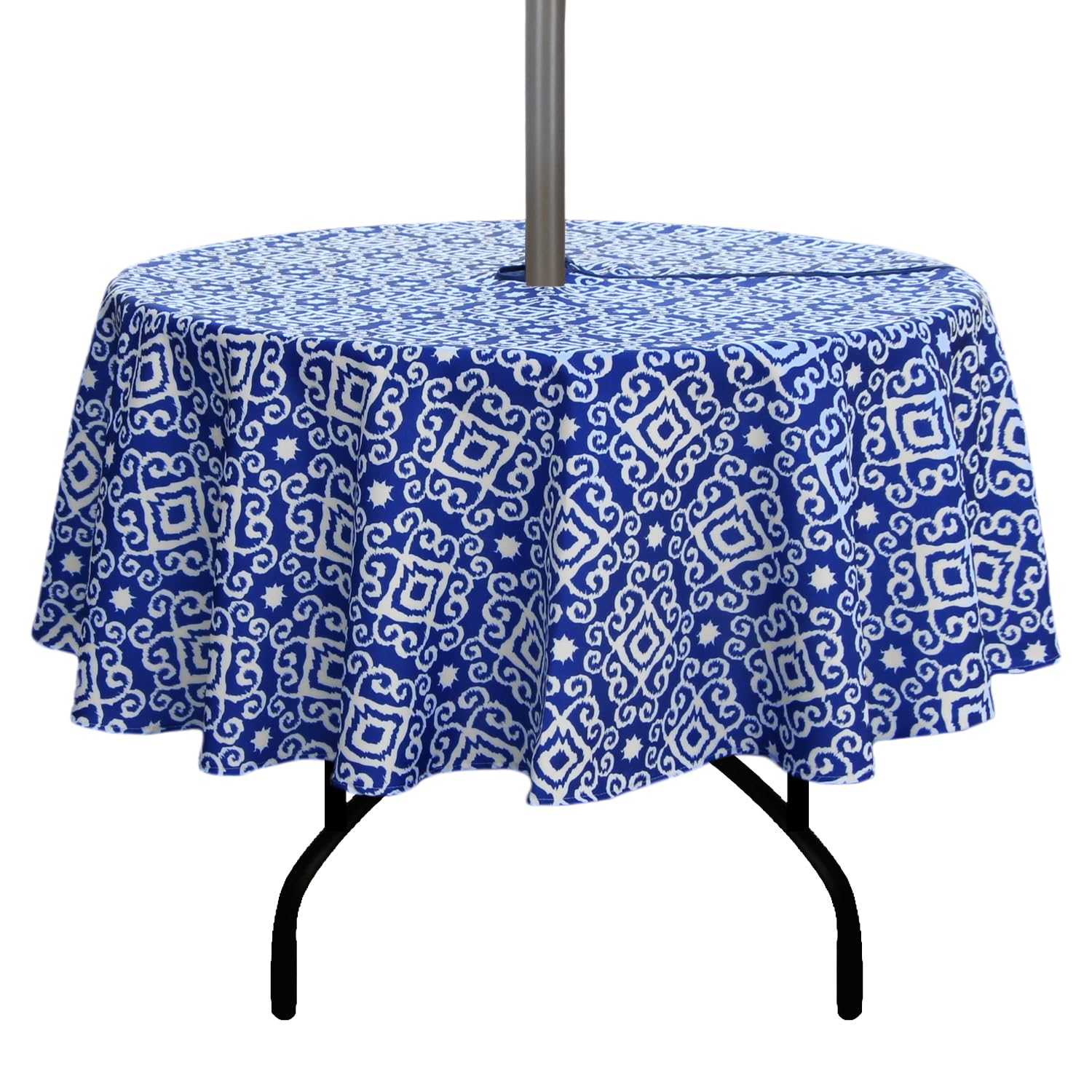 EHouseHome Outdoor and Indoor 70inch Round Tablecloth with Umbrella Hole and Zipper, Waterproof Zippered Patio Cloths, Spring/Summer Table Covers for Backyard Circular Table/BBQs/Picnic — image 1