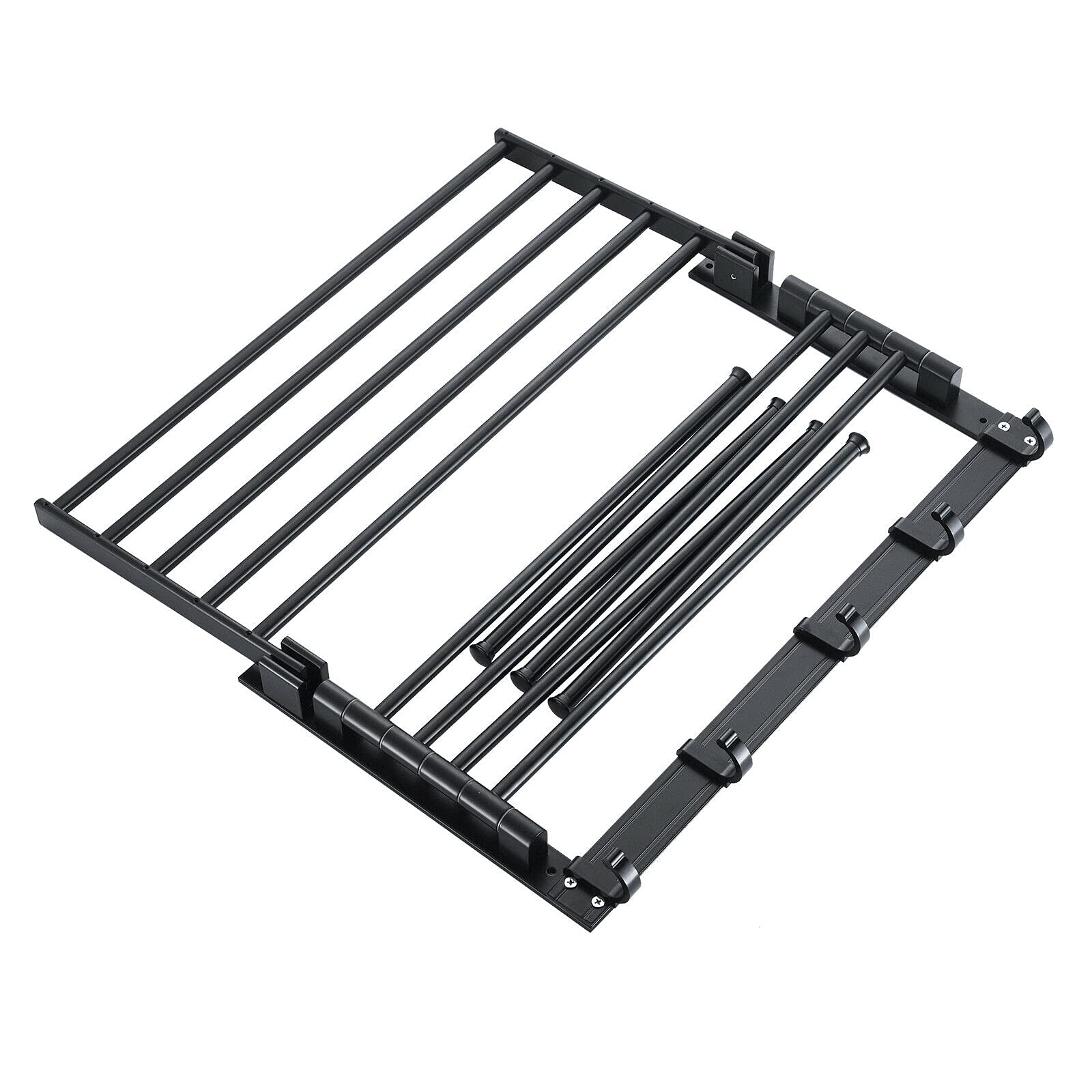 Toallero giratorio montado en la pared, estante plegable de secado de ropa sucia con ganchos y brazos oscilantes, toallero de aluminio para baño, cocina