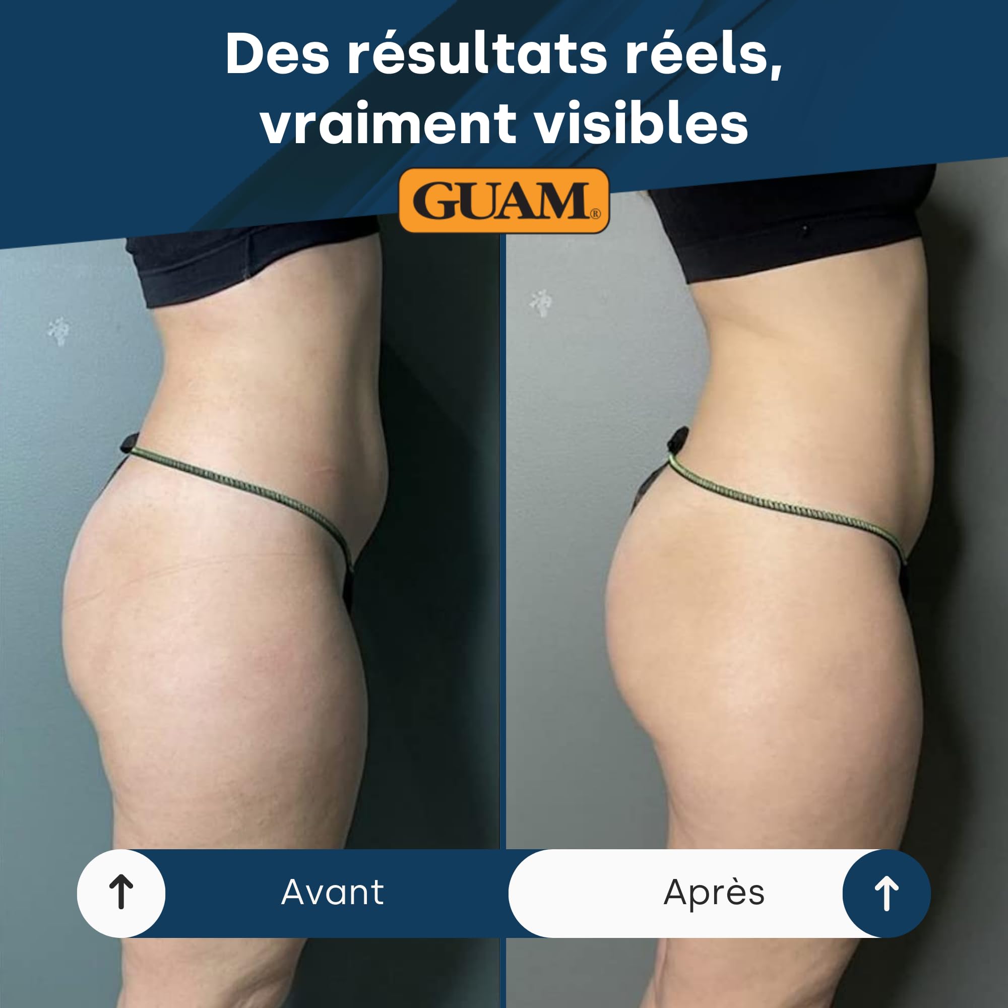 GUAM Crème Anti-Cellulite aux Algues pour Femmes avec Vitamine E, Caféine et Extrait de Maca - 200ml Traitement Salin Réducteur Nuit Intensif - Crème Raffermissante, Amincissante et Drainante Corps