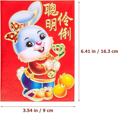 Miniatura 5 de ABOOFAN 120 sobres rojos chinos, paquete rojo del año del conejo 2023, sobres rojos lunar Año Nuevo chino Lucky Money Pockets Hong Bao Gift Gong Xi