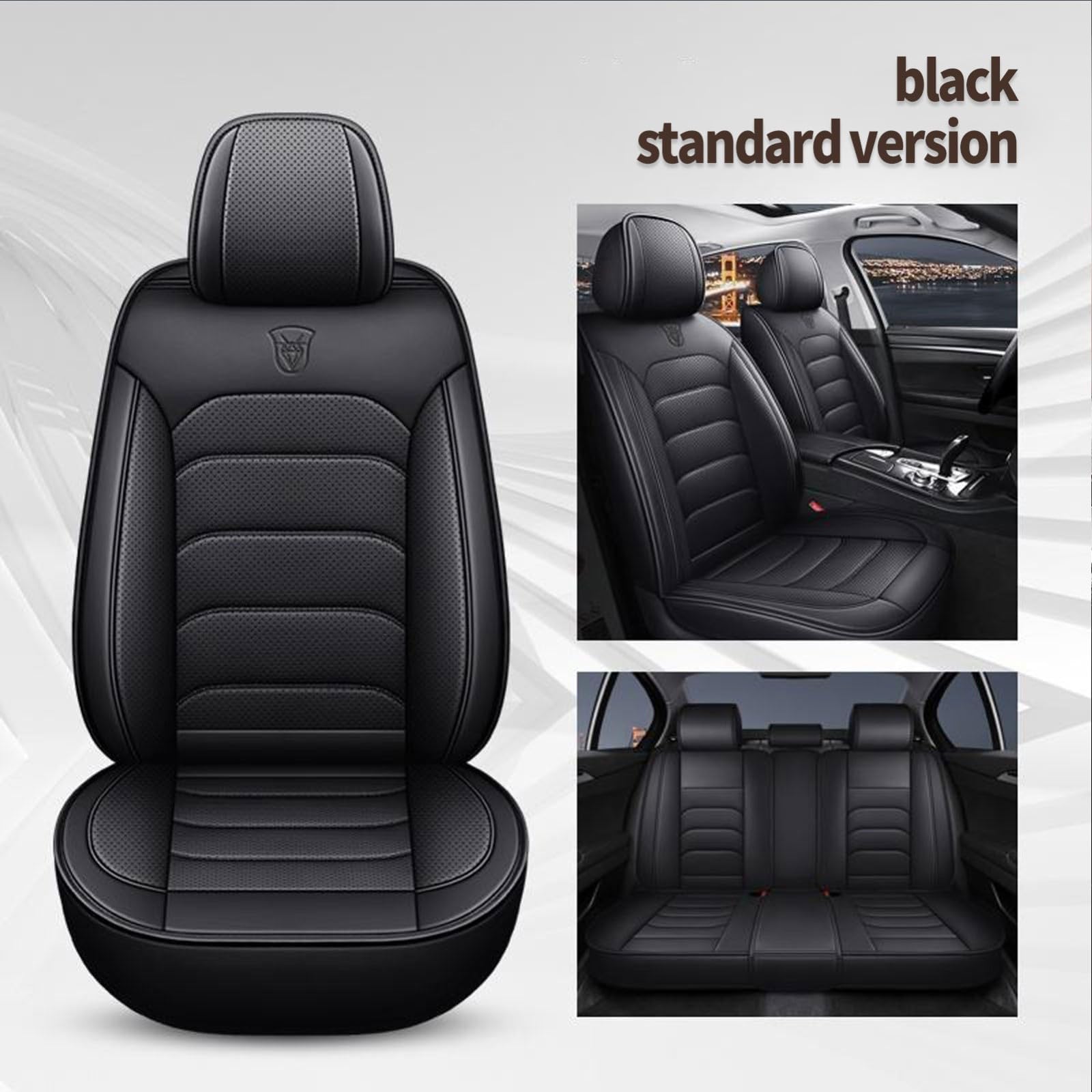 Fundas Asiento Coche para Opel Zafira Tourer Insignia Meriva B | Cuero perforado transpirable, compatible airbag lateral, bolsillos traseros almacenaje, proteccion impermeable duradera