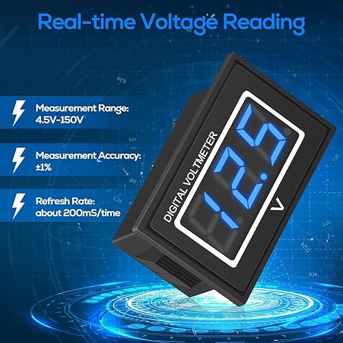 Miniatura 2 de Medidor de voltaje digital Linkstyle LED de 4.5  150 V, medidor de voltaje digital Linkstyle LED, medidor de batería LED, monitor de batería