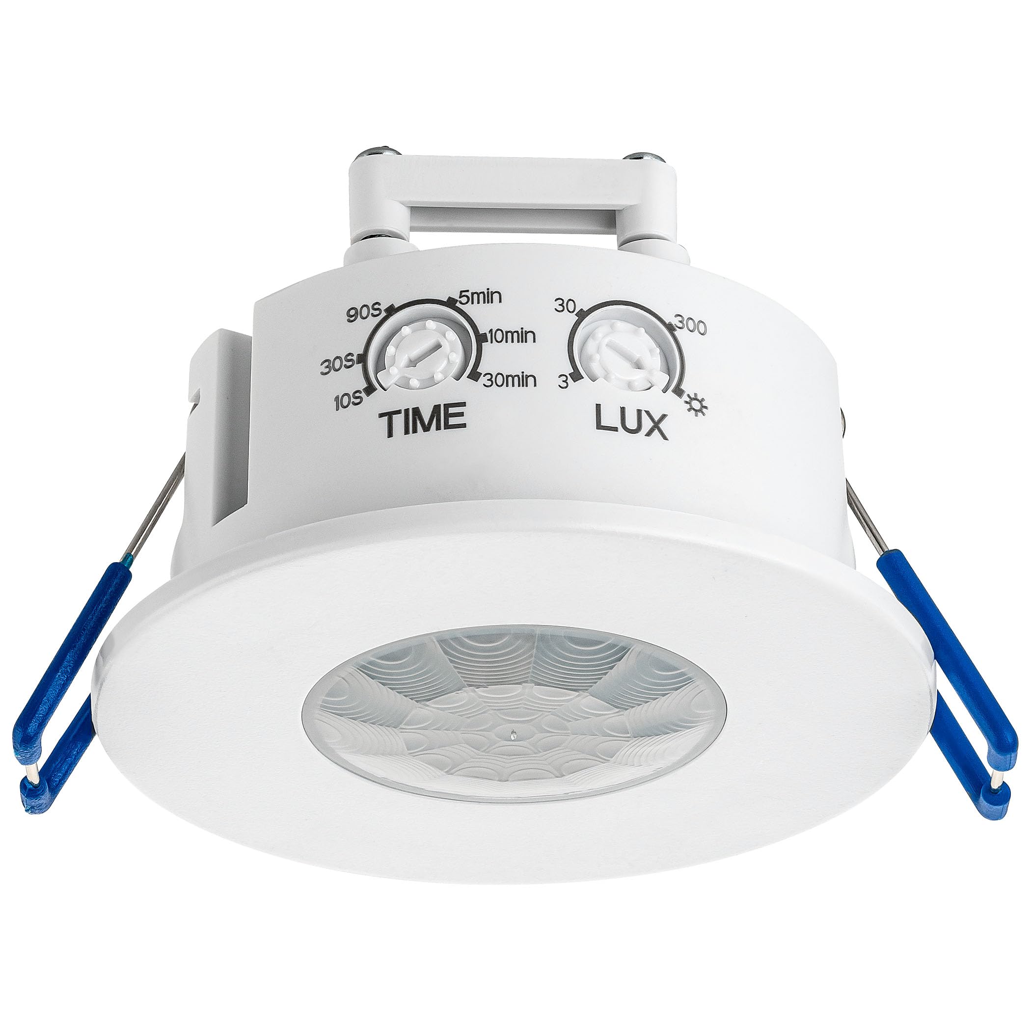 Sebson White Motion Sensor Indoor - Ceiling Flush Mounted, Programmable Pir Sensor, Range 8M/360° - Motion Detector For Led Lights, 3-Wire, 75X75x45mm