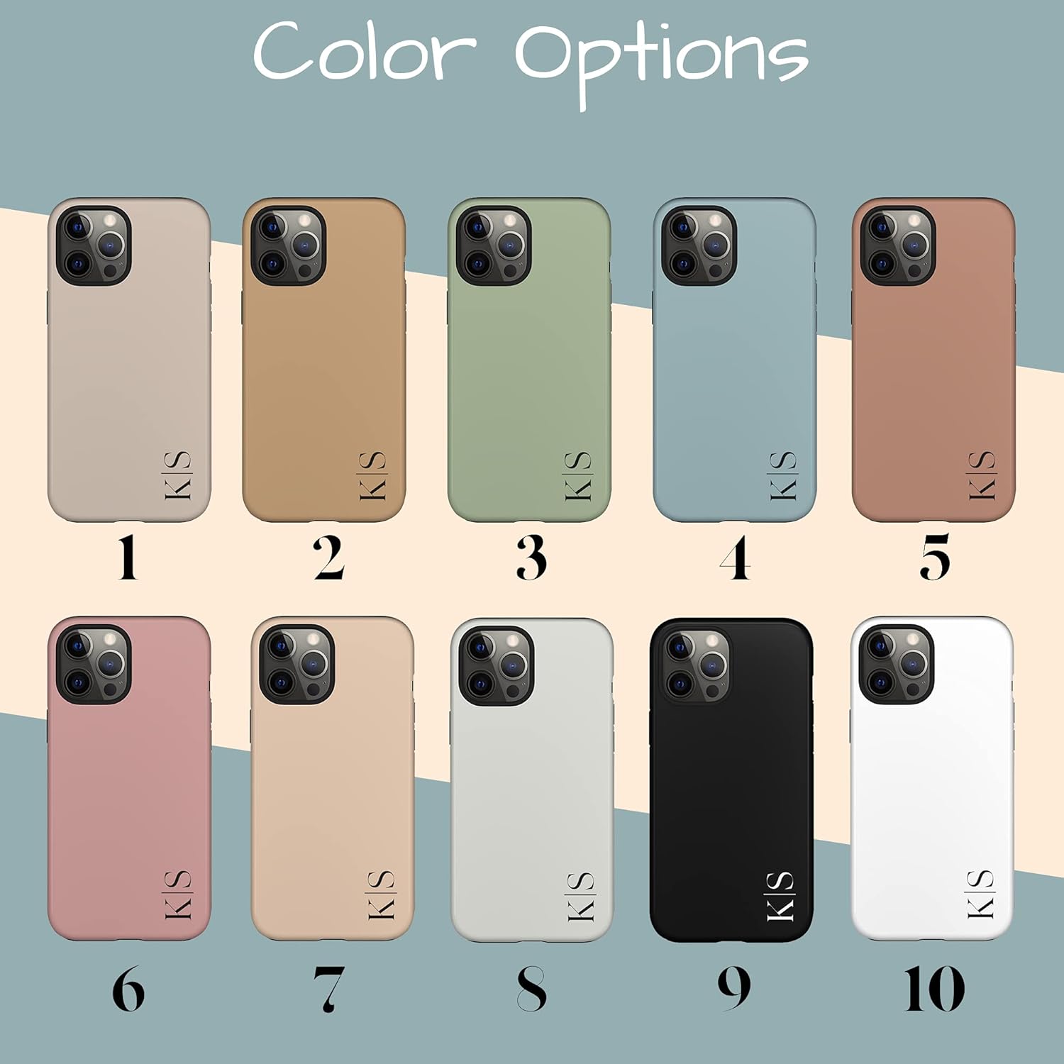 Custom Initials Name Case, Personalized Name Case, Compatible with iPhone 17 Air, 16 Pro Max, 15 Plus, 14, 13 Mini, 12, 11, X/XS Max, XR, 7/8 Multicolor