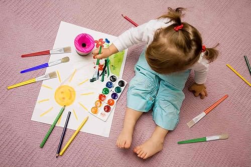 Miniatura 7 de 10 piezas de pinceles de pintura para niños, pinceles de pintura Anezus para niños pequeños, pinceles grandes y gruesos para niños pequeños,