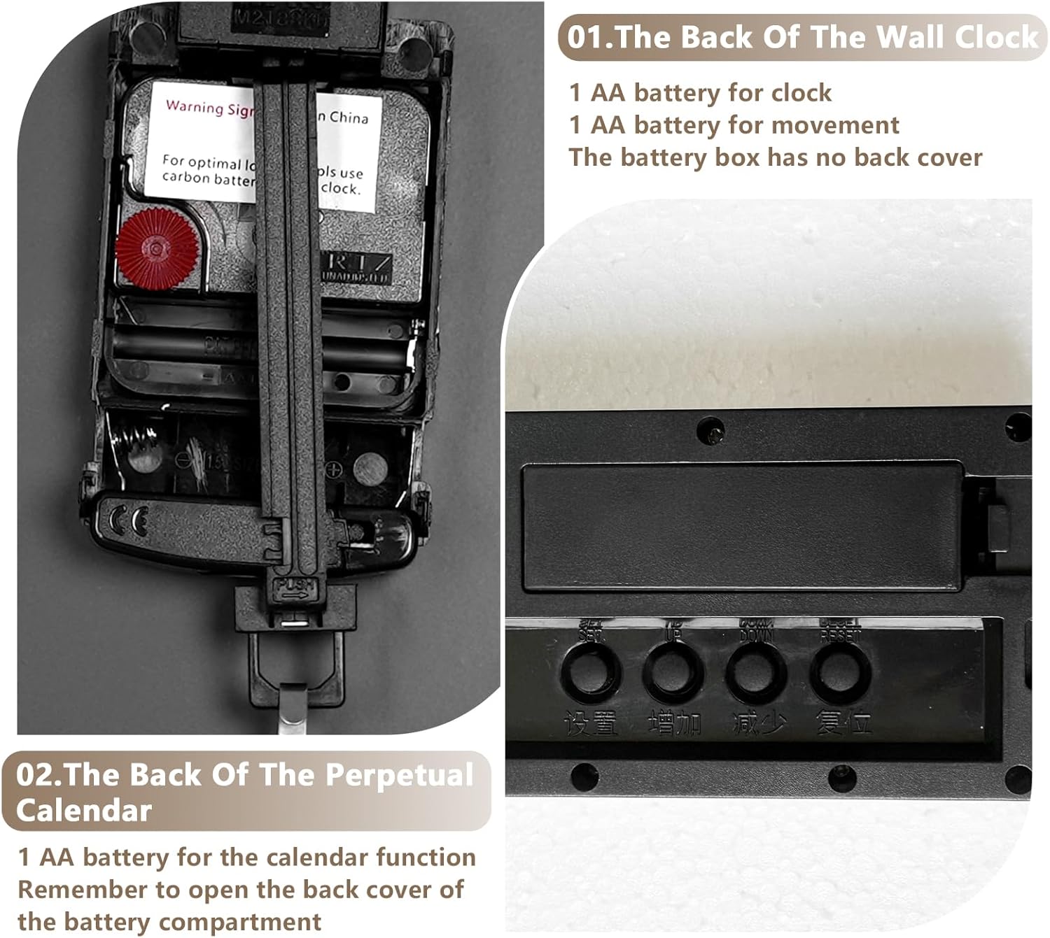 Large Wall Clocks Decorative with Temperature Display℃, Silent Unique Wall Clocks for Farmhouse, Office, Living Room, Kitchen, Home, Bathroom & Bedroom Wall Decor