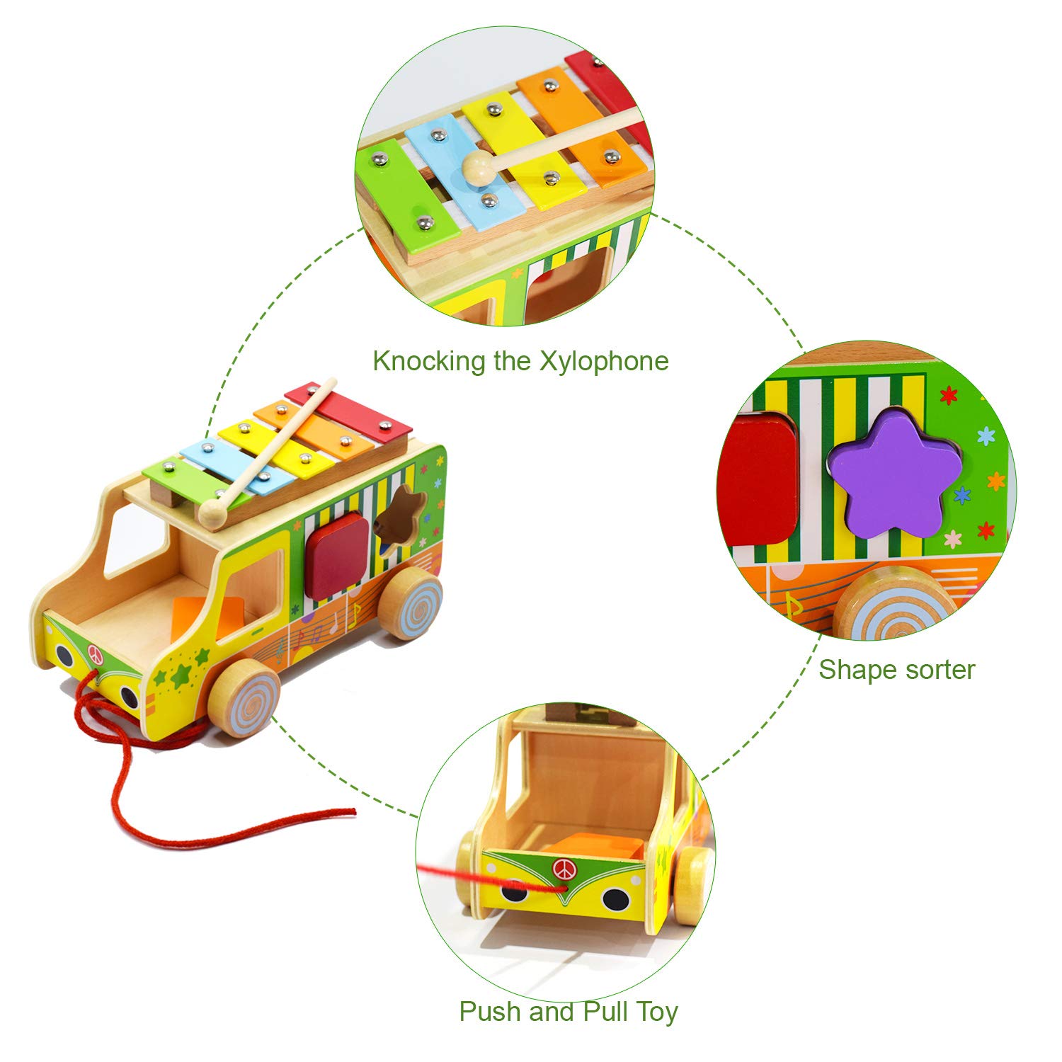 Wooden Shape Sorter Shape Sorter for 1 Year Old Boys & Girls
