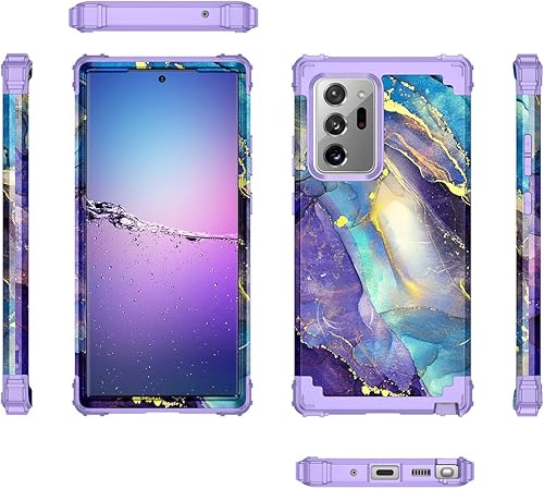 Miniatura 2 de Rancase Funda compatible con Note 20 Ultra, tres capas de protección resistente a los golpes, parachoques de plástico duro + funda protectora de