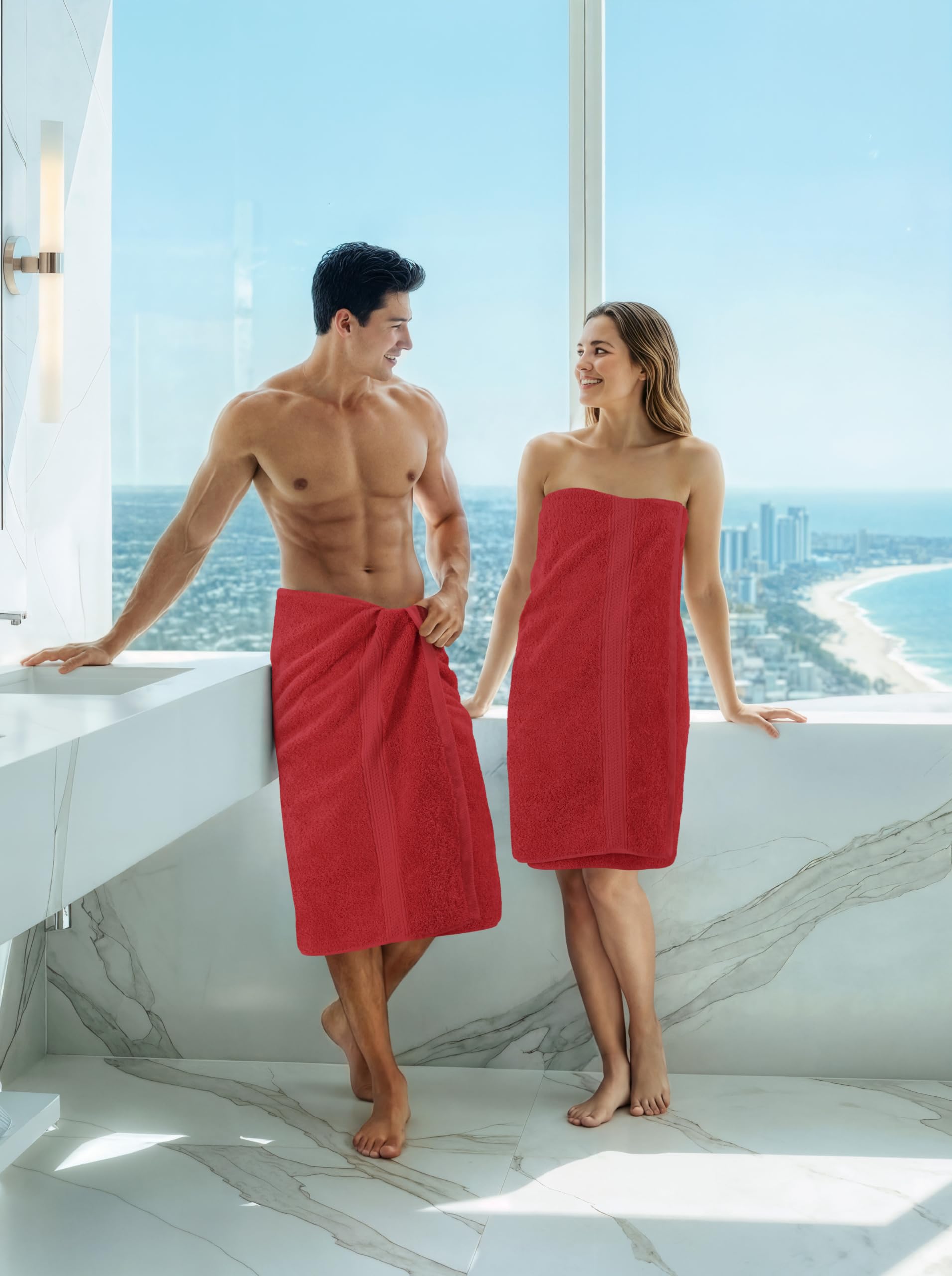 Utopia Towels - Set di 4 teli da bagno di alta qualità (68,6 cm x 137,2 cm), 100% cotone filato ad anello, 600 g/m², leggeri e altamente assorbenti, asciugatura rapida, perfetti per l’uso quotidiano