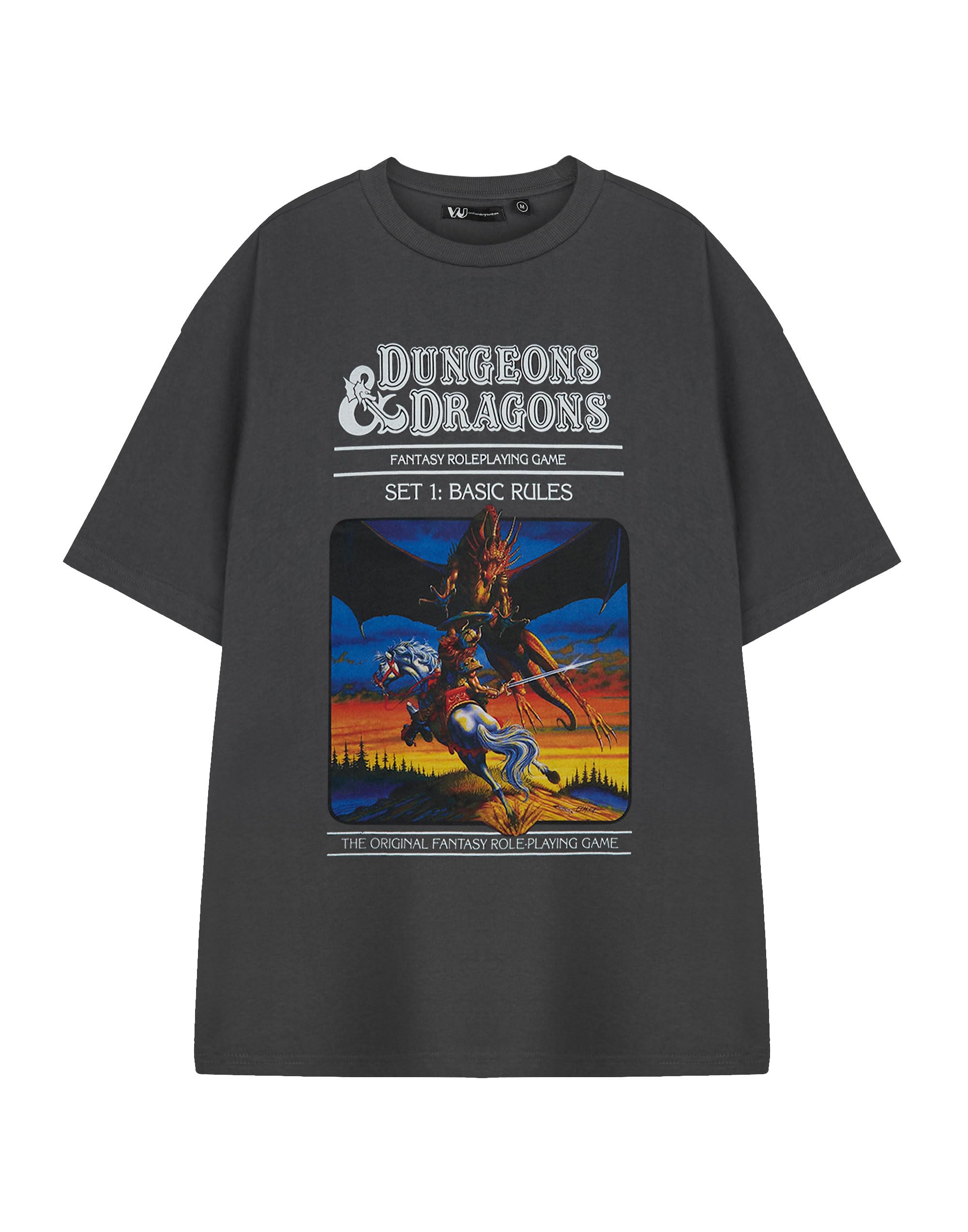Vanilla Underground Men's Grey Dungeons & Dragons The Original Short Sleeved T-Shirt - X-Large