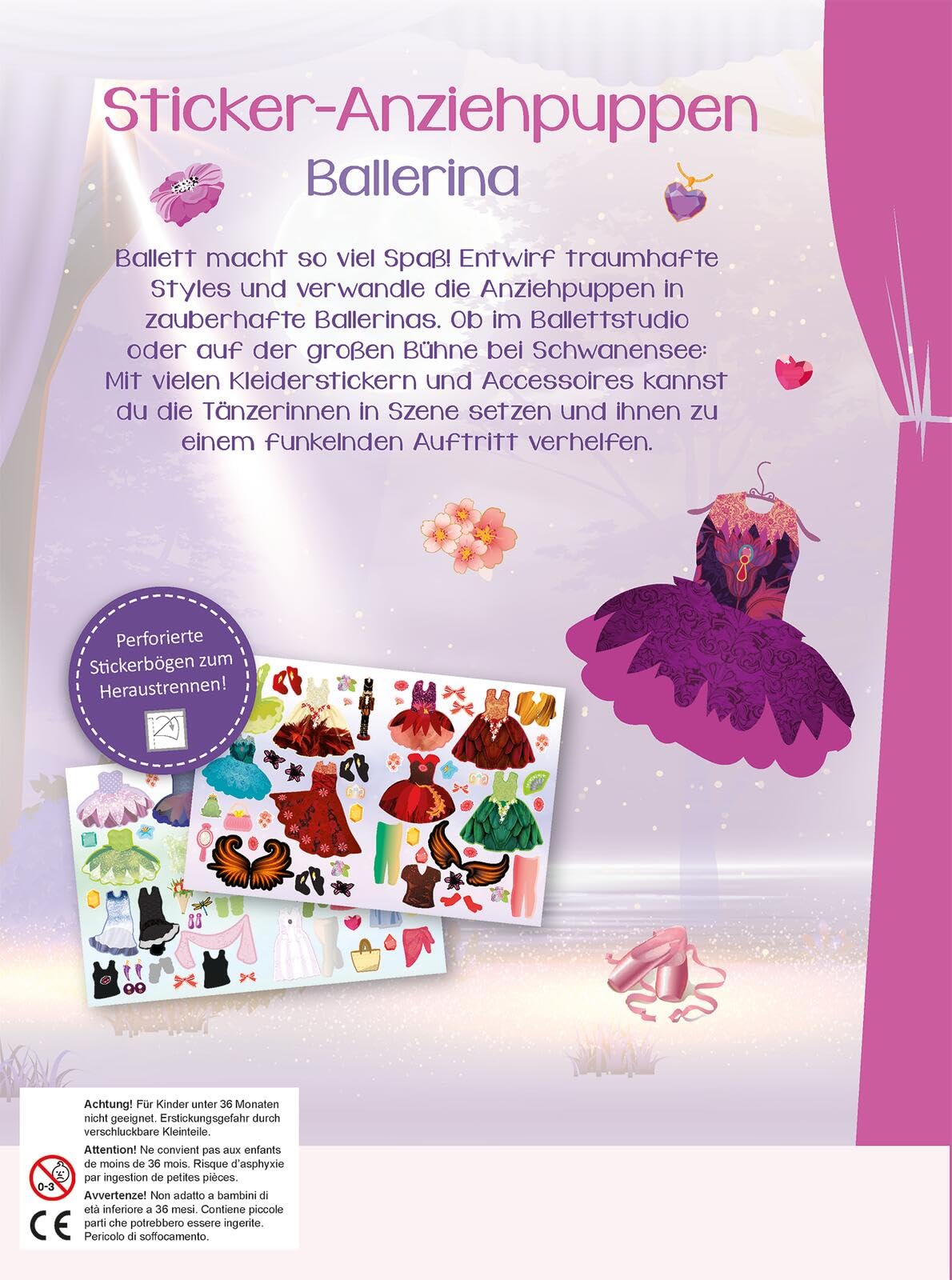 Sticker-Anziehpuppen Ballerina: Über 200 Sticker