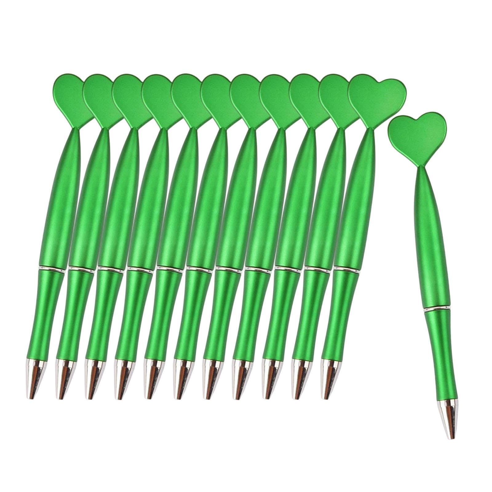 MagiDeal Set of 12 Heart-shaped Ballpoint Pens for Valentine's Day, Whimsical And Cute, for Parties, Sketching, Green