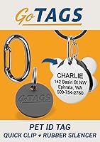 Vista 9 de Broche rápido con etiqueta de identificación de mascota – Acero inoxidable. Etiqueta de identificación duradera y resistente, conector para cierre