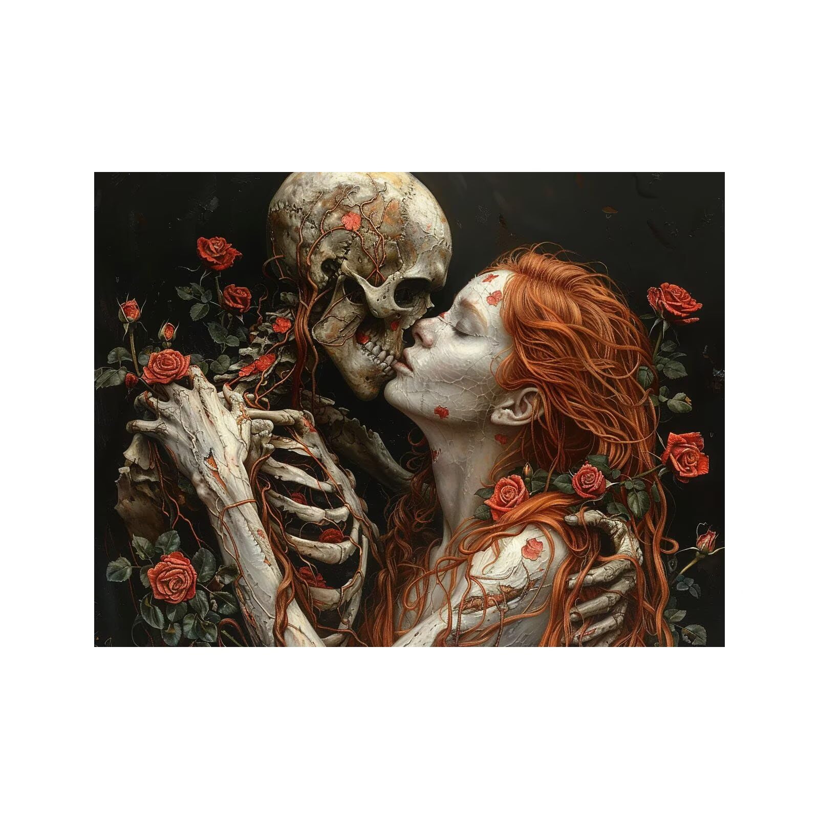 Couples Paint by Numbers for Adults, Painting by Numbers for Adults, Craft Kits for Kids with Skeleton Canvas for Painting 32x24Inches Acrylic Paint Brush for Wall Art Room Decor, Gifts LZYH-2881