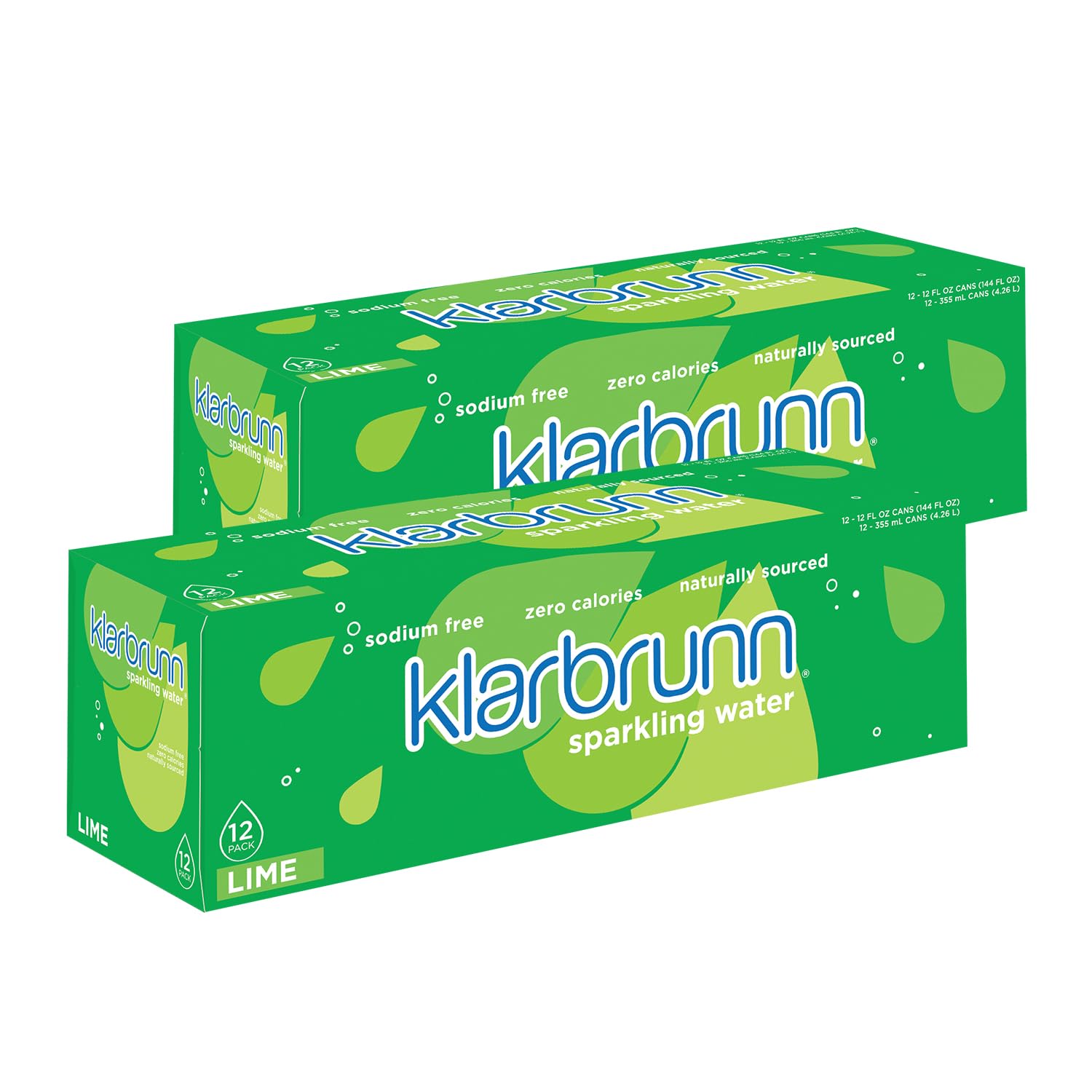 Klarbrunn Sparkling Water, Lime, 24 Pack