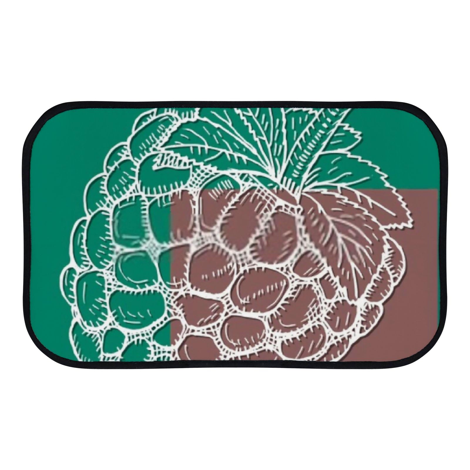 Nuansexi Bathroom Rugs Raspberry Fruit Icon Green Floor Mats Non Slip Bathmat Doormat Tub Mat Coral Velvet Absorbent Entrance Carpet Mats Machine Washable Bedroom Decor