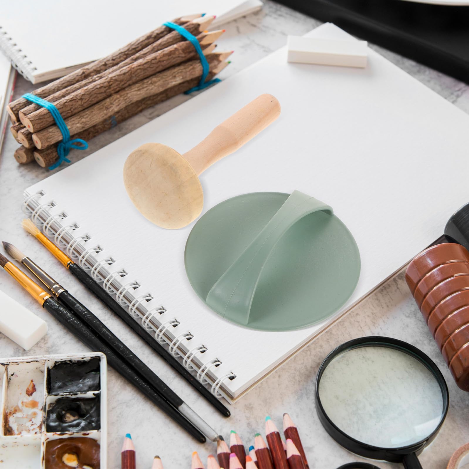Set di Strumenti per Stampa Artistica Rullo e Tavola in Legno Kit per Incisione e Stampa Accessori per Progetti Creativi Fai-da-Te a Rilievo