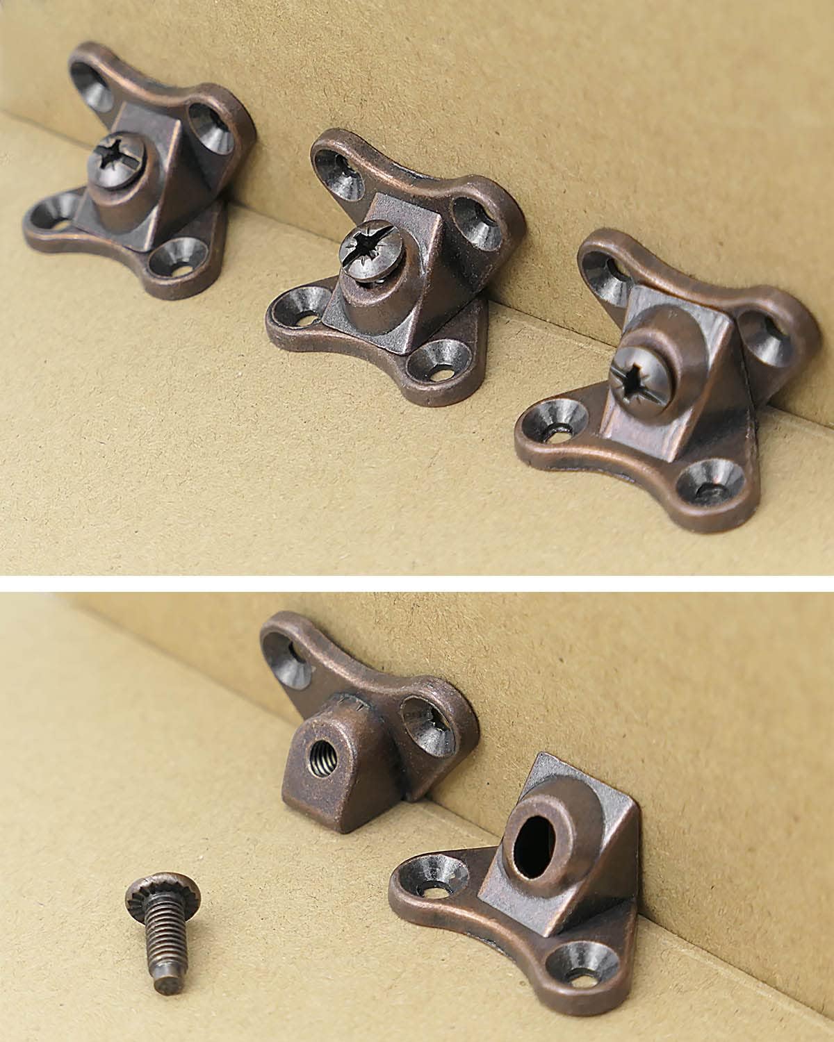 10 PCS Removable Corner Brace Bracket, Zinc Alloy L Shape Support Connector Bracket with Stainless Steel Screws, Butterfly Shape Braces for Wood Furniture Table Chair Shelves, Red Bronze