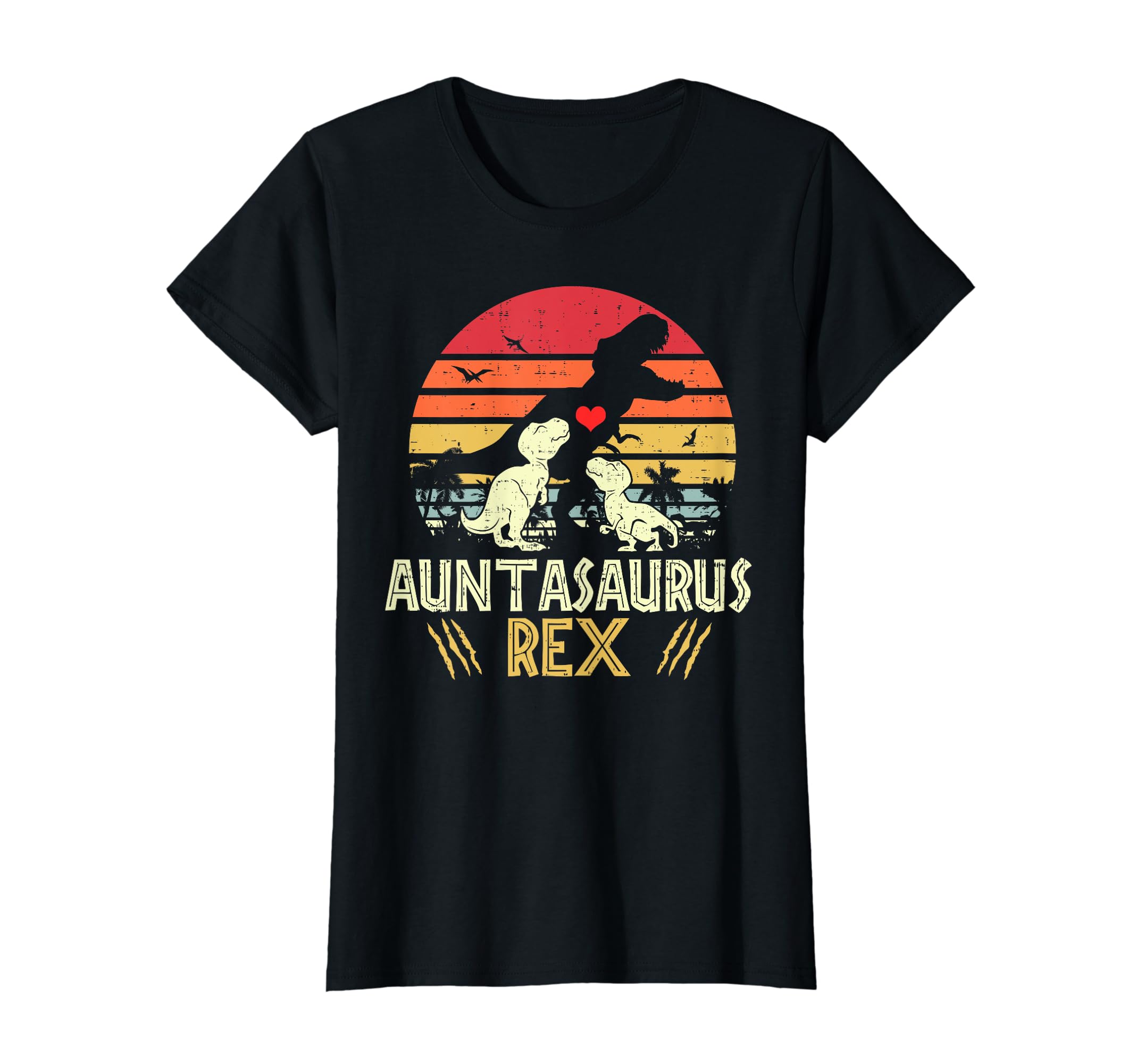 Funny Dinosaur FamilyAuntasaurus Rex Vintage Dinosaur Auntiesaurus T-ShirtOEKO-TEX STANDARD 100