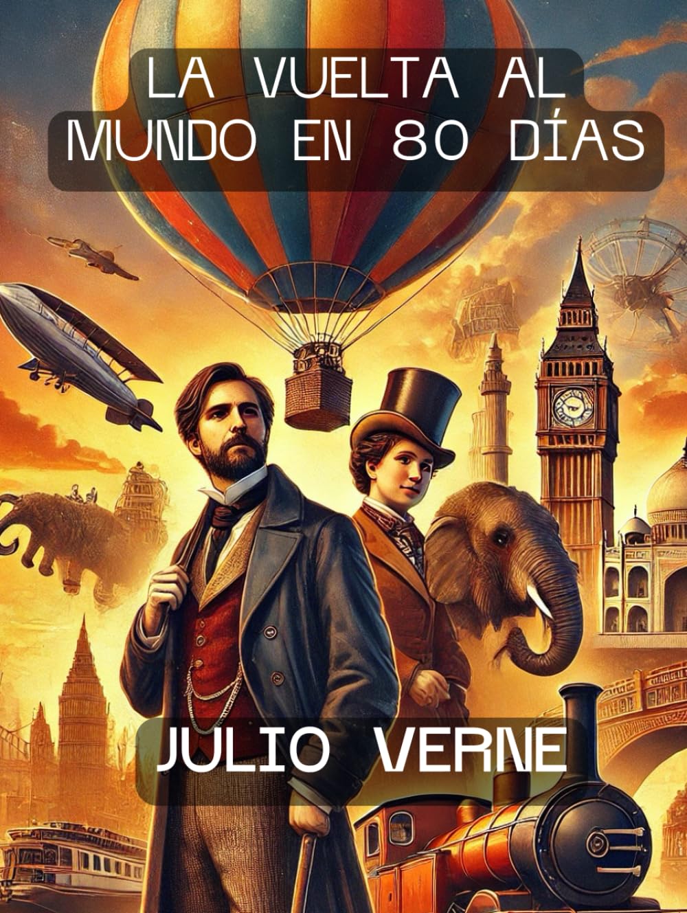 La vuelta al mundo en 80 días: La gran aventura de Phileas Fogg a través del mundo (Spanish Edition)