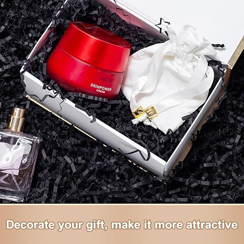 Miniatura 42 de Wowxyz Papel de corte arrugado de 2 libras, papel triturado de color blanco arrugado – Caja de regalo, cesta de relleno de bolsa, relleno de confeti