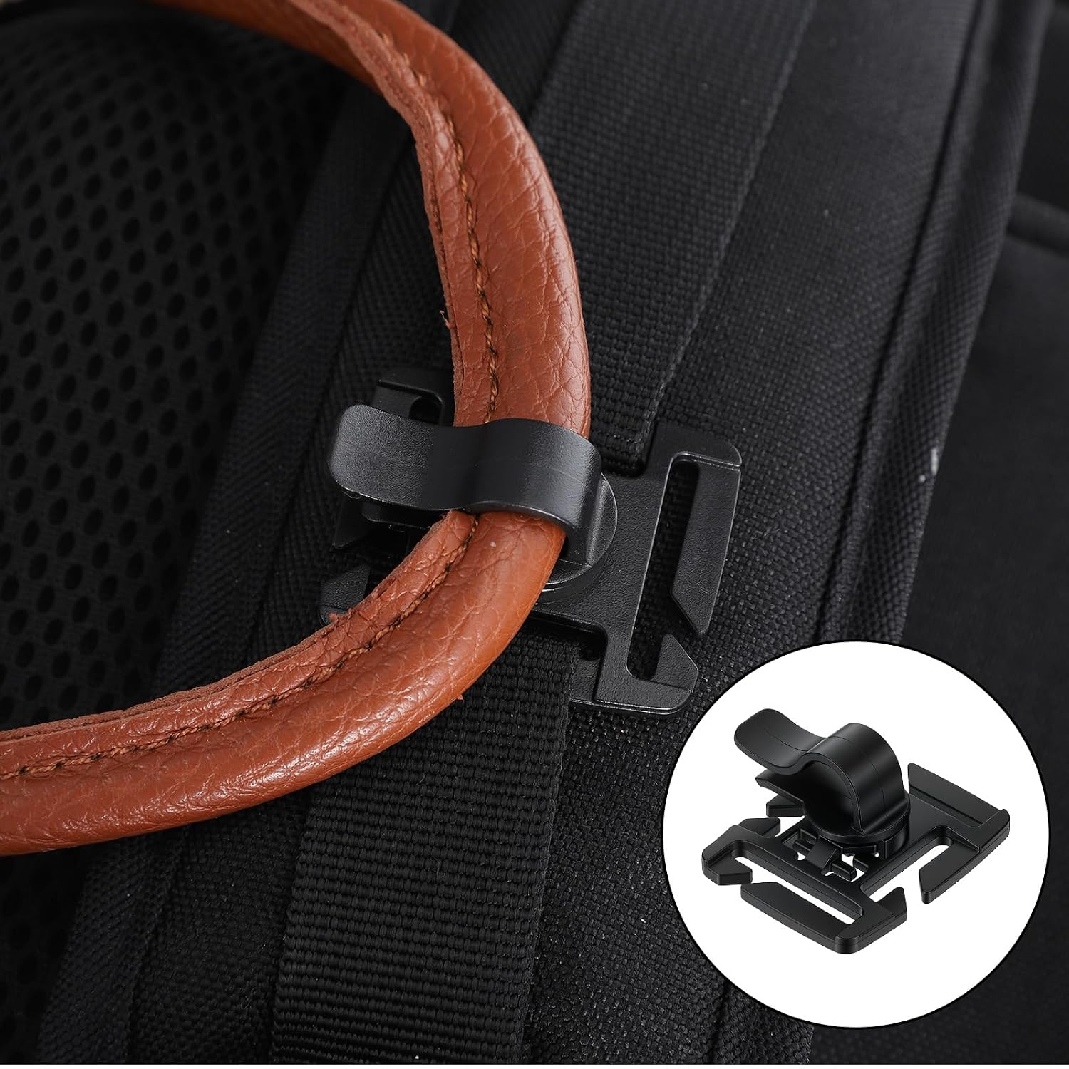 4 Pcs Hydration Tube Clips Black Water Bladder Hose Clip for Hydration Pack Bladder Rotatable Drinking Tube Trap Strap Clips Pack Tubes Outdoor Backpack Clamp Hose Clip Camping and Hiking Accessories image 5