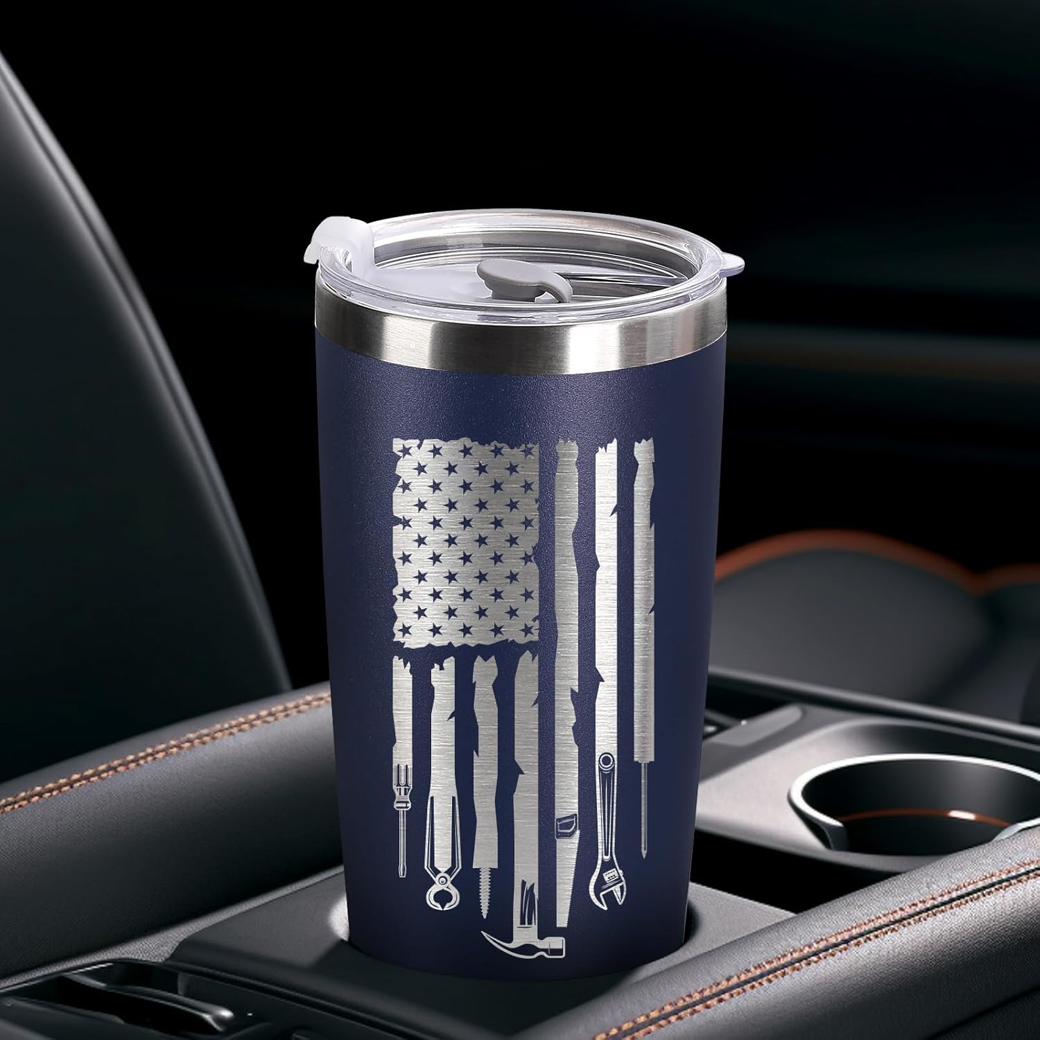 Father's Day Gift for Dad, Grandpa, Husband & Mechanics – 20oz Navy Blue Tumbler | I Fix Stuff & I Know Things - Funny Christmas Birthday Gift for Men | Dad Gifts - Image 7