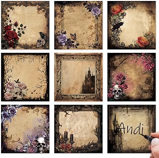 Gothic Sticky Notes 3x3 Dark Style Stationery 9-Pack | Dark Memo Pads, Rich Designs Generous Quantity, High Quality, Mysterious Theme, Alternative Stationery
