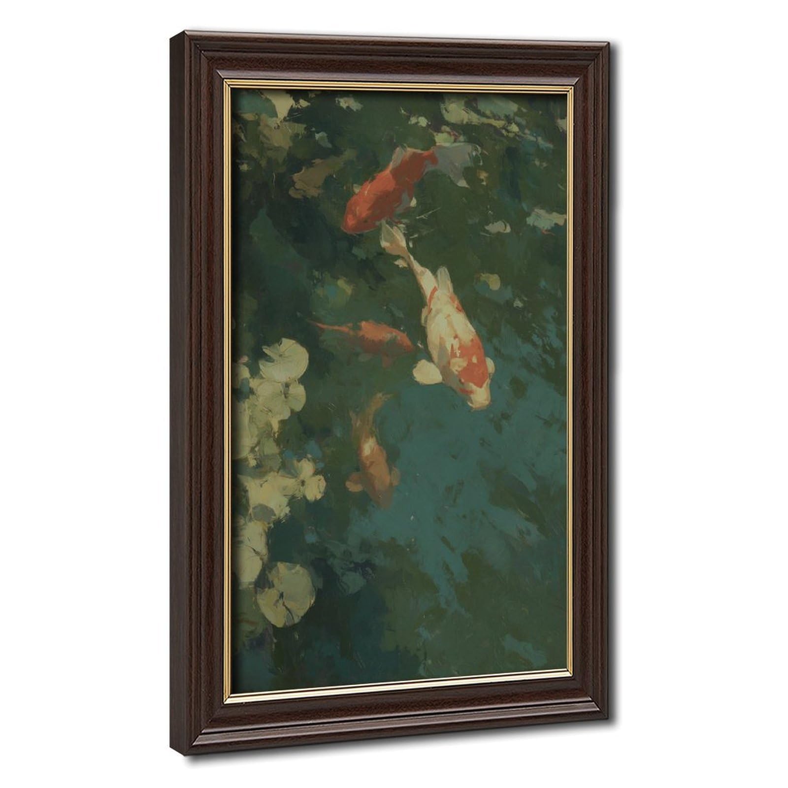 Bareronor Koi Zen Pond Canvas Poster for Bedroom Decor Gift