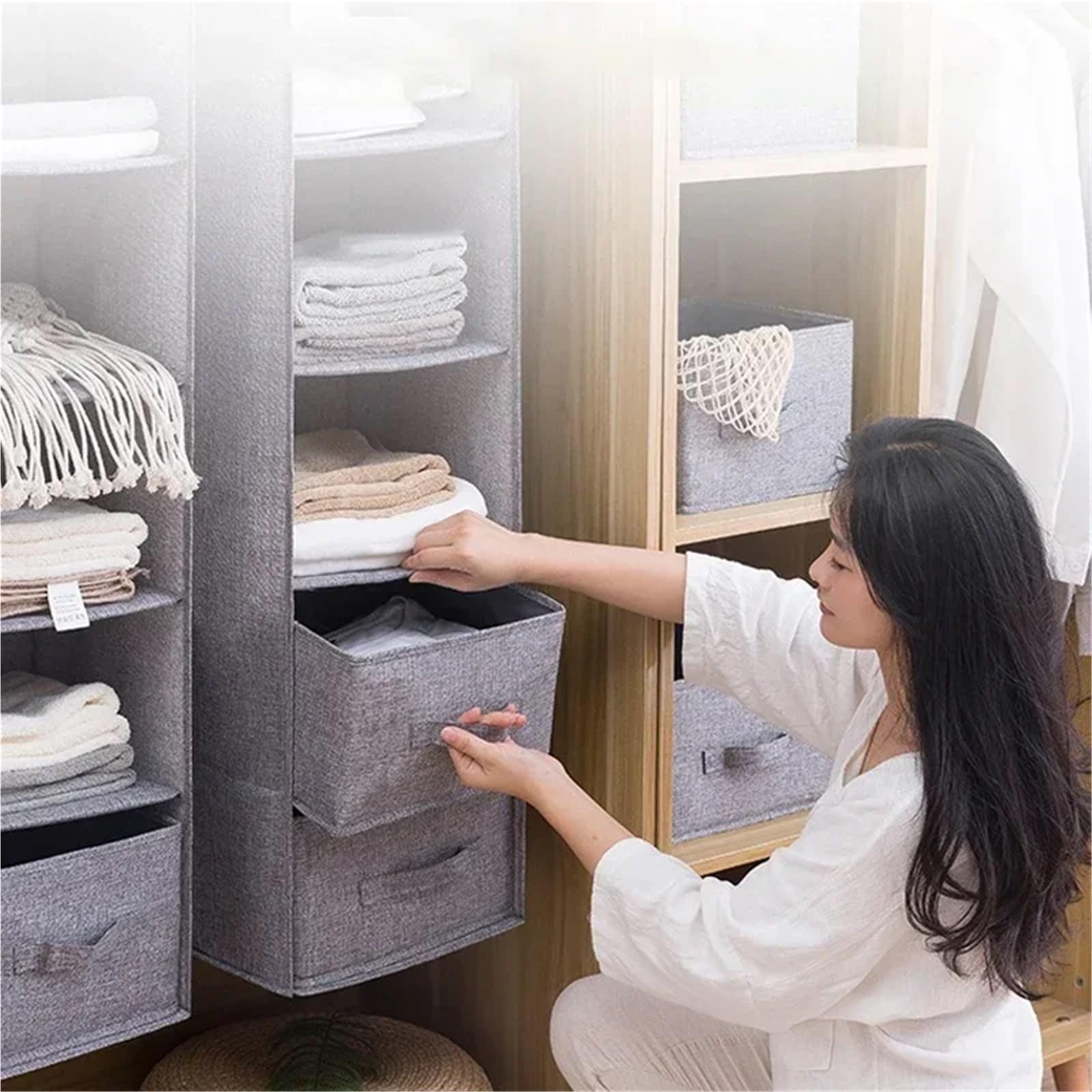 Hängeregal Creative Household Clothes Hanging Drawer Box Underwear Finishing Storage Collapsible Storage Shelves Closet Organizer Für Schlafzimmer(Gray 5-Layer)