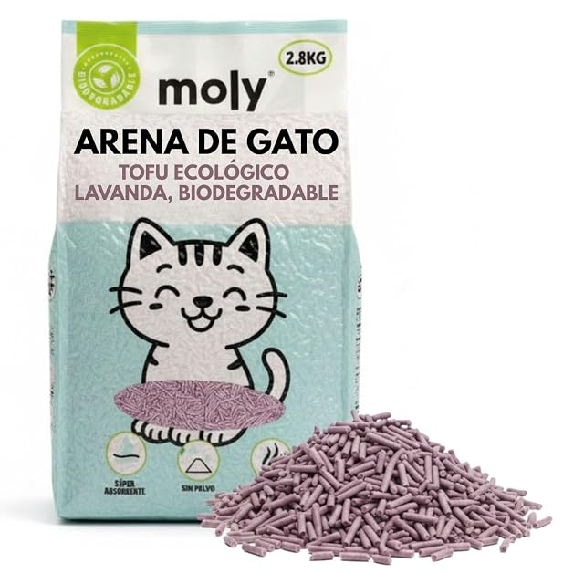 Foto 7 de 7 de MOLY x3 Arena de Gatos Tofu y Lavanda 8,4 KG 11,1 L