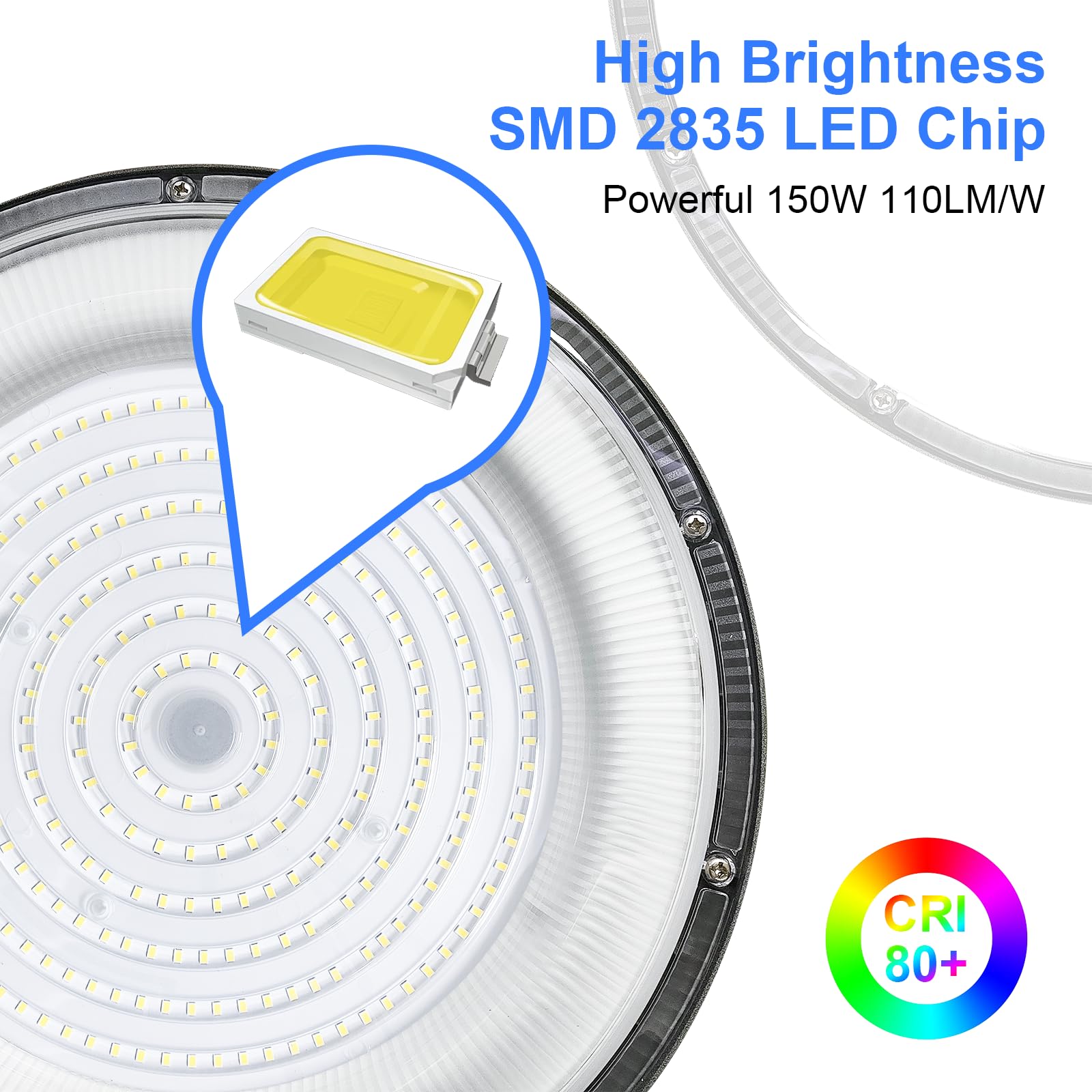 Reflektor do przedpokoju BOSITE LED UFO 200W, 20000LM Oświetlenie przemysłowe LED UFO 6500K zimna biel, wodoodporne oświetlenie LED wysokiego składowania IP65, lampa warsztatowa LED do magazynu, fabry