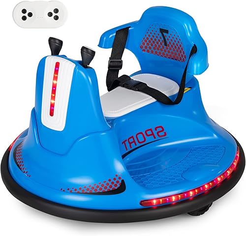 Miniatura 1 de Coche de parachoques para niños con control remoto vehículo eléctrico alimentado por pilas con cinturón de seguridad música luces intermitentes