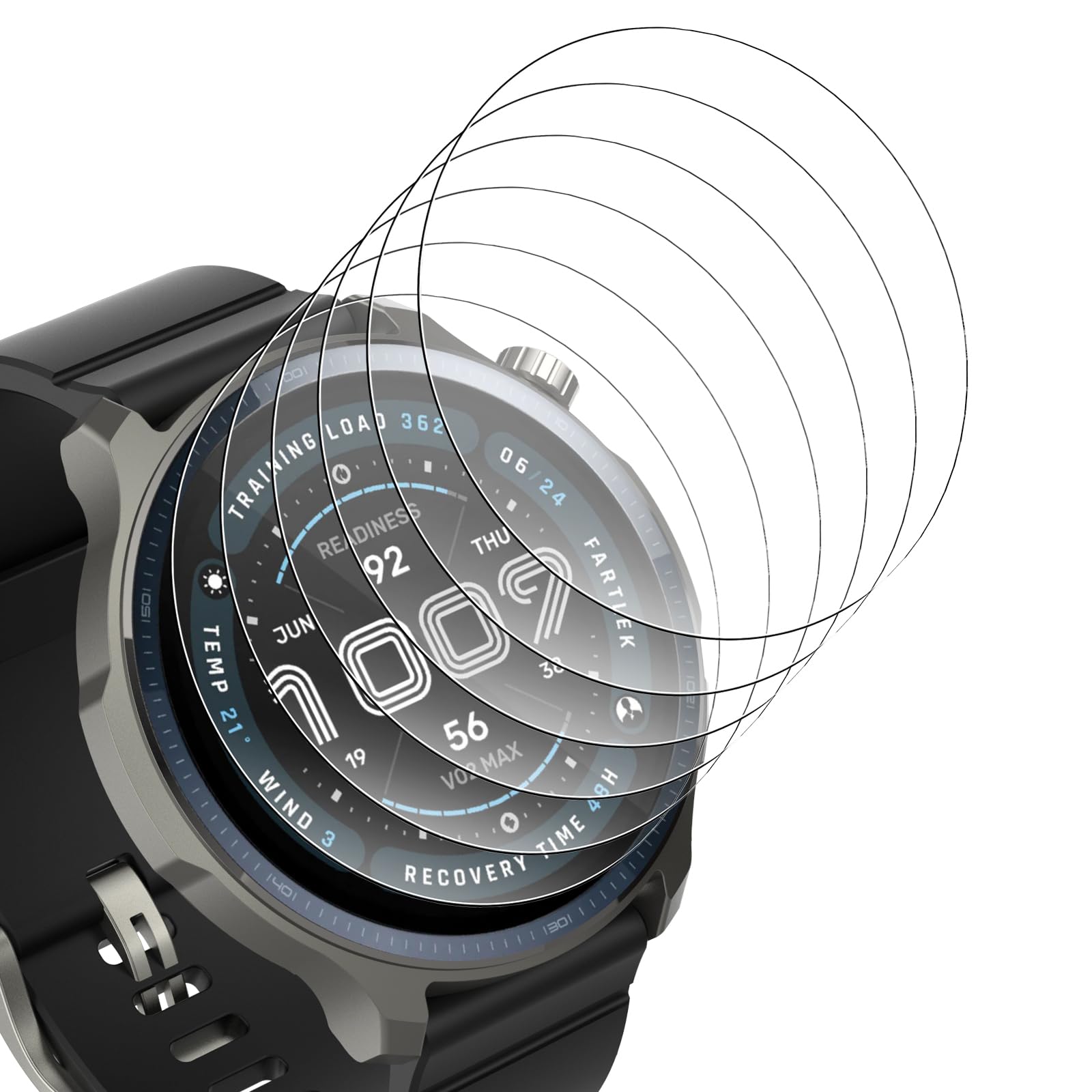 6 Piezas Protector de Pantalla Compatible con Amazfit Balance 2, HD Película Cristal Templado Compatible con Amazfit Balance 2, Anti-Arañazo