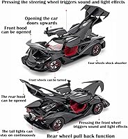 Vista 2 de Vehículos coleccionables de aleación negra IE 1/24 de juguete con luces y sonidos