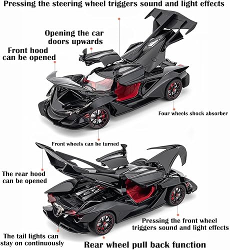 Miniatura 2 de Vehículos coleccionables de aleación negra IE 124 de juguete con luces y sonidos