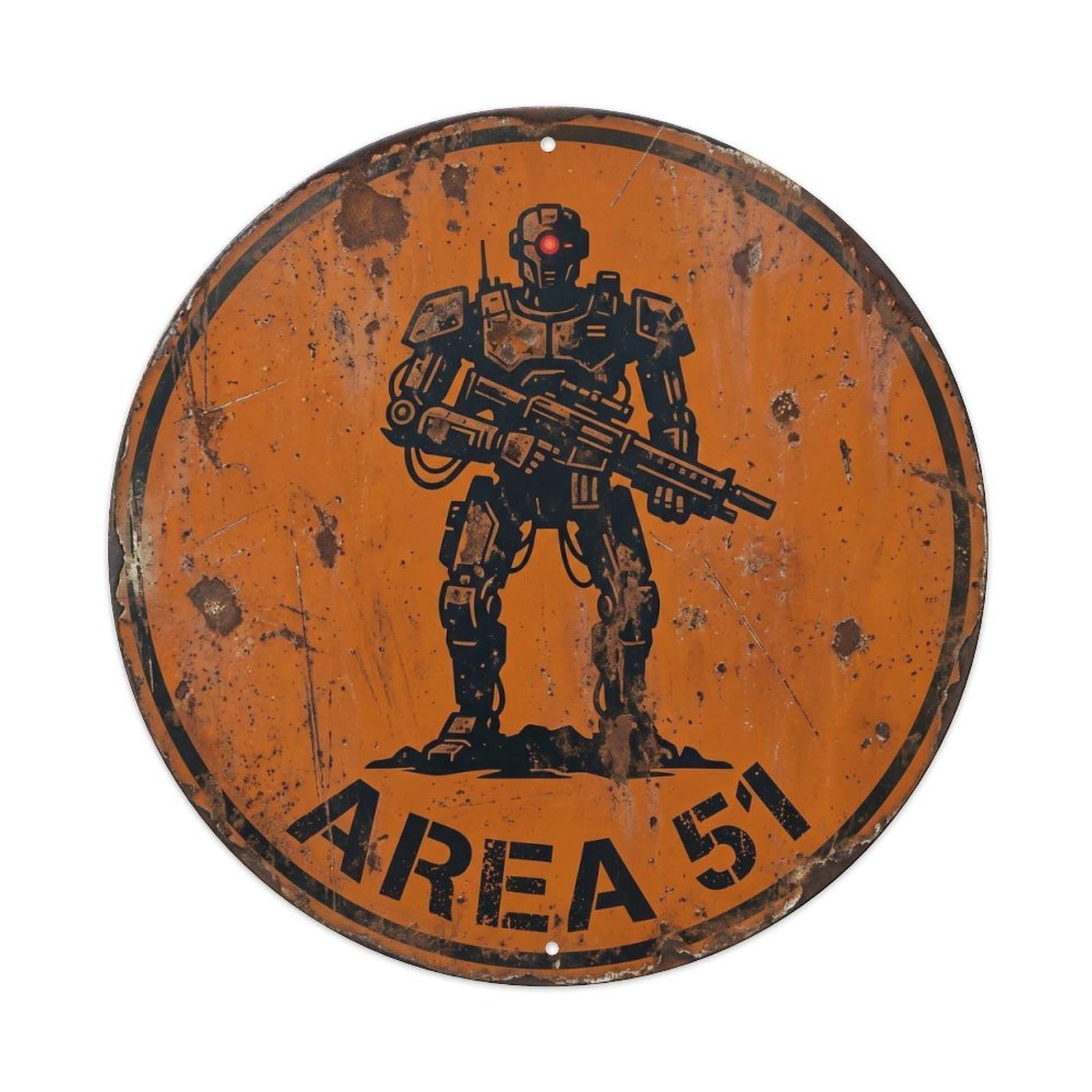 Cwbufd Vintage Style Alien Area 51 Alien Sentinel Vintage Metal Tin Sign Plaque Wall Decor For Cafe, Club Bar, Office, Garden Metal Poster 8X8inch