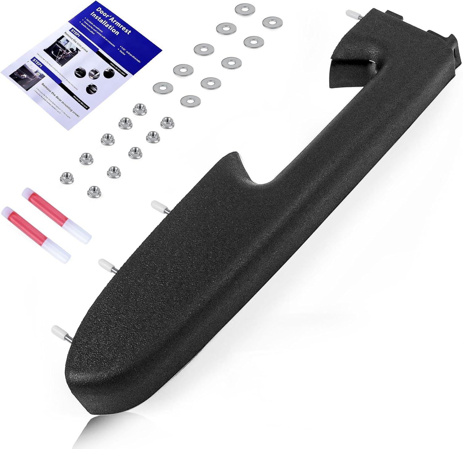 22818466 Front Driver Side Door Armrest Compatible with 2010-2014 Chevy Silverado 1500 2500HD 3500HD & GMC Sierra 1500 2500 HD 3500 HD, Front Left Side Door Arm Rest with Door Release Handle, Gray
