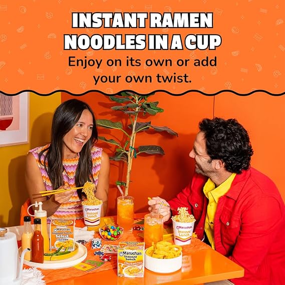 Maruchan Instant Lunch Ramen Noodles, Chicken Flavor Japanese-Style Instant Noodle Soup, Easy Meal Ready in 3 Minutes 2.25 Oz. (12 Pack)