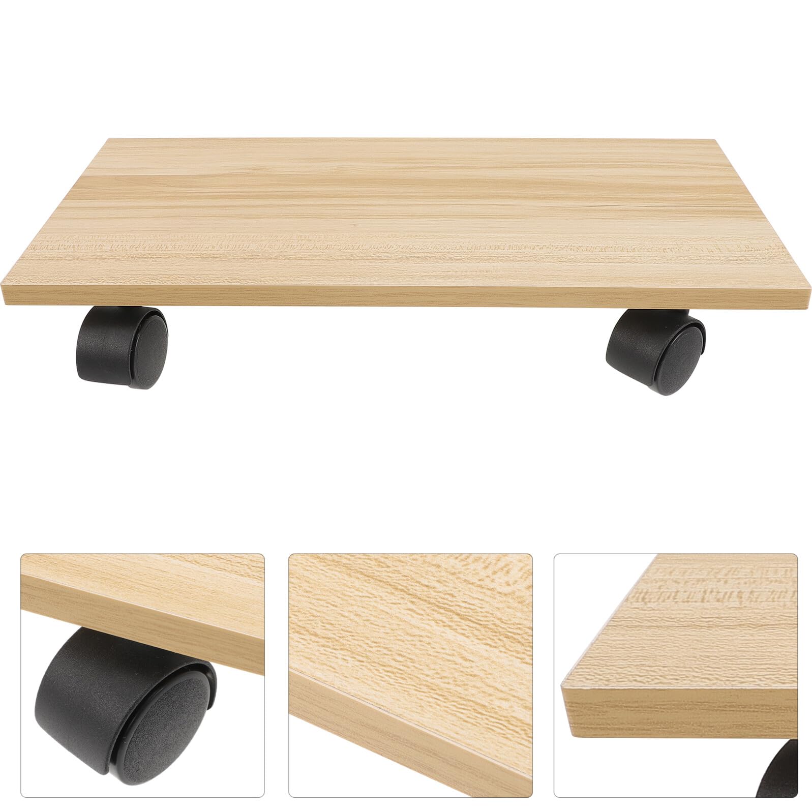 Soporte Rodante para Torre de PC de Madera Base Ajustable y Ruedas Giratorias Soporte de Suelo para Ordenador Capacidad de Carga Carrito Móvil para Escritorio Adecuado para