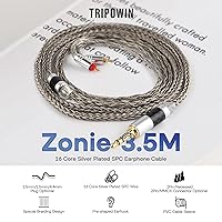 Vista 2 de Linsoul Tripowin Zonie cable SPC para auriculares de 16 núcleos, chapado en plata