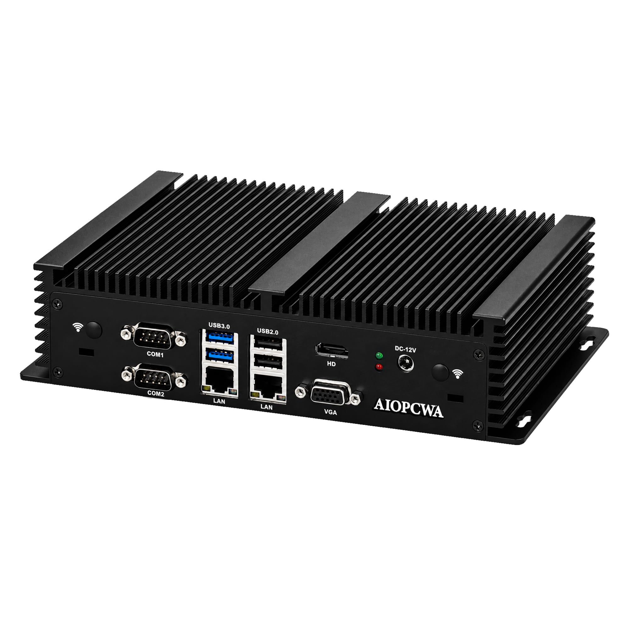 Fanless Mini PC 1185G7 (up to 4.8GHz) Embedded Computer, 2X 2.5GbE LAN, 6X COM(RS232/422/485), Industrial PC, HD+VGA, DDR4 8GB RAM 128GB SSD, 8 USB, SIM Slot, Auto Power On