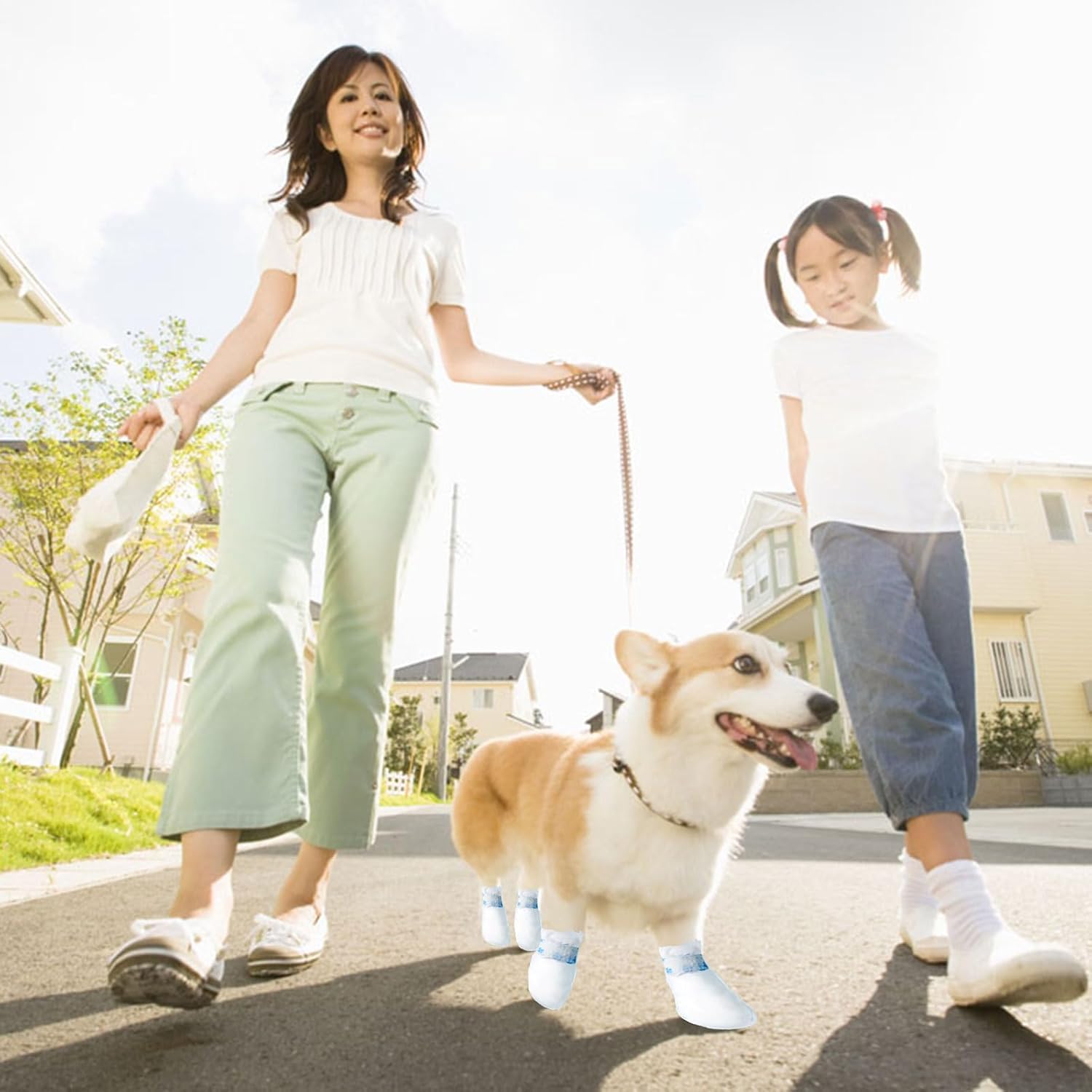 Dog Boots for Injured Paws - Waterproof Protectors & Socks to Stop Licking - Indoor & Outdoor Walking, white, small, medium - Image 4
