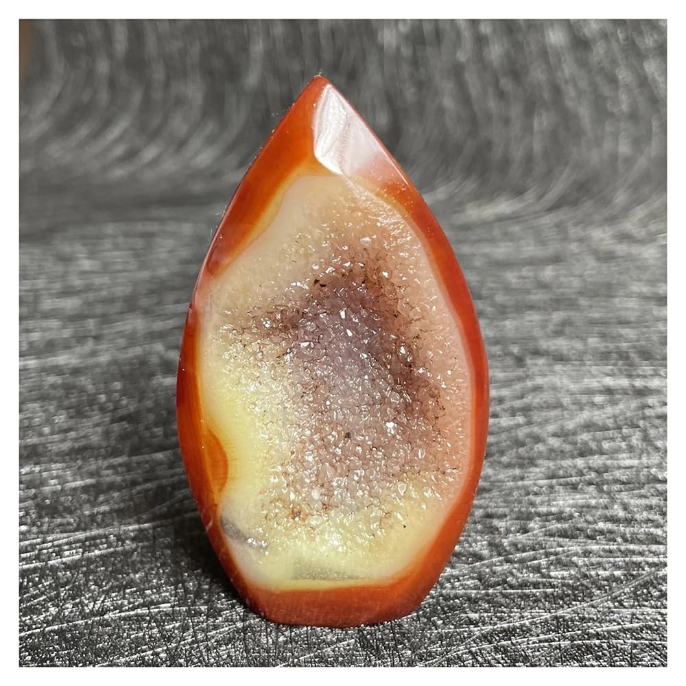 Pierre de cristal naturel et tour de géode en agate colorée - Décoration d'intérieur
