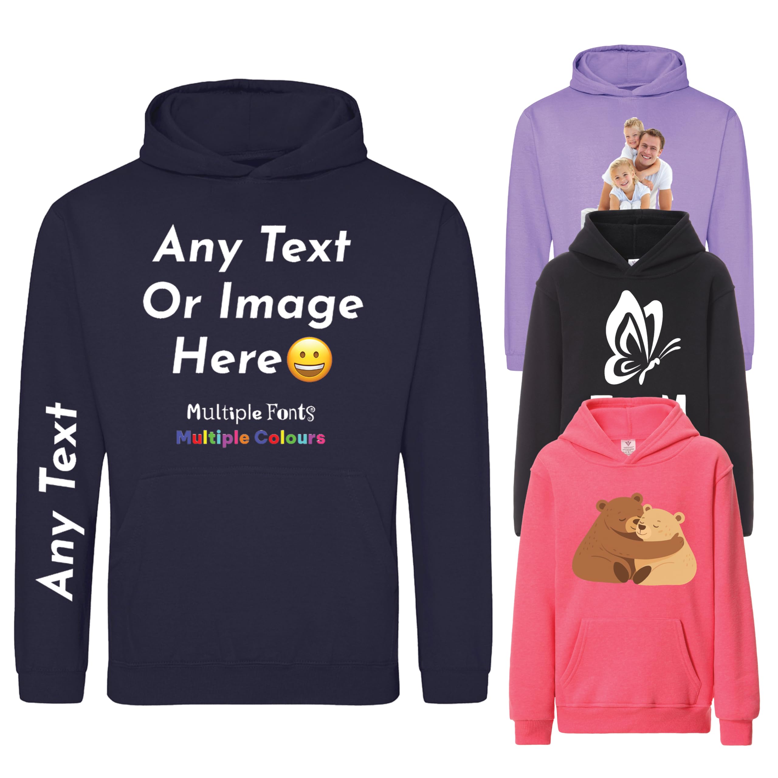 Varsany Personalised T Shirts Mens Womens Kids UK - Customised T Shirt with Any Text and Photo, Long-Lasting Printing - Design Your Own Custom T Shirt — view 28