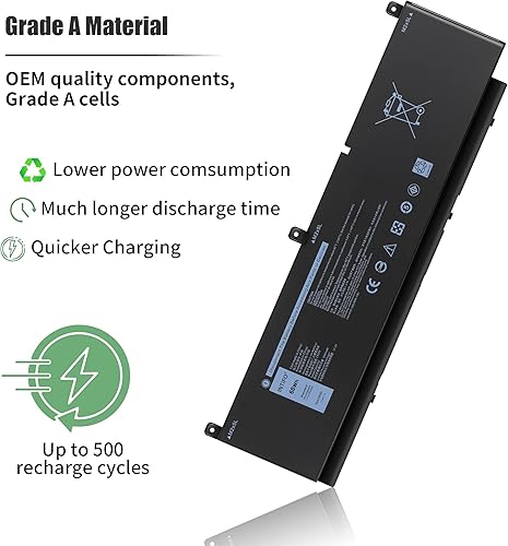 Miniatura 4 de 68Wh C903V Laptop Battery Compatible with Dell Precision 7550 7750 7560 7760 Series Notebook PKWVM CR72X 17C06 447VR 11.4V 68Wh 6-Cell
