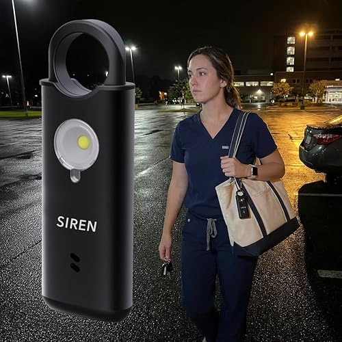 Miniatura 7 de Alarma de seguridad personal de Silent Beacon - Sirena de 135 dB con luz intermitente, activación de tracción y vibración, llavero recargable USB-C