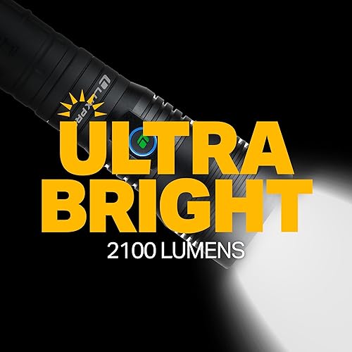 Miniatura 2 de LUXPRO LP1305 Linterna de mano de alto rendimiento y largo alcance, 2000 lúmenes, linterna LED alimentada por batería para cortes de energía,