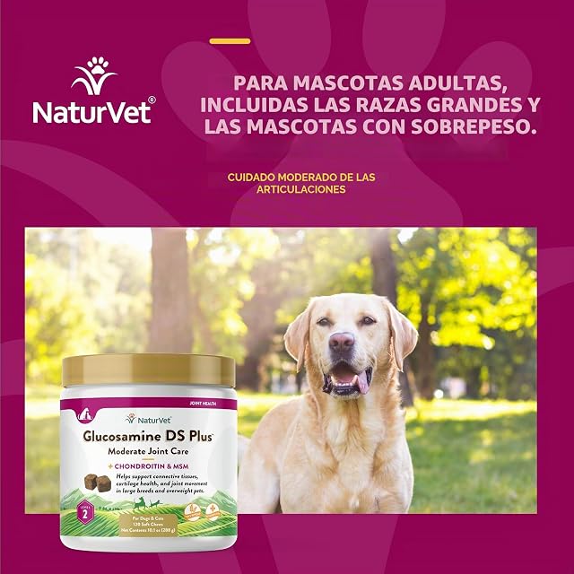 Foto 4 de 8 de NaturVet GLUCOSAMINE - DS Plus MSM and Chondrotin Soft Chews for Dogs 120 COUNT