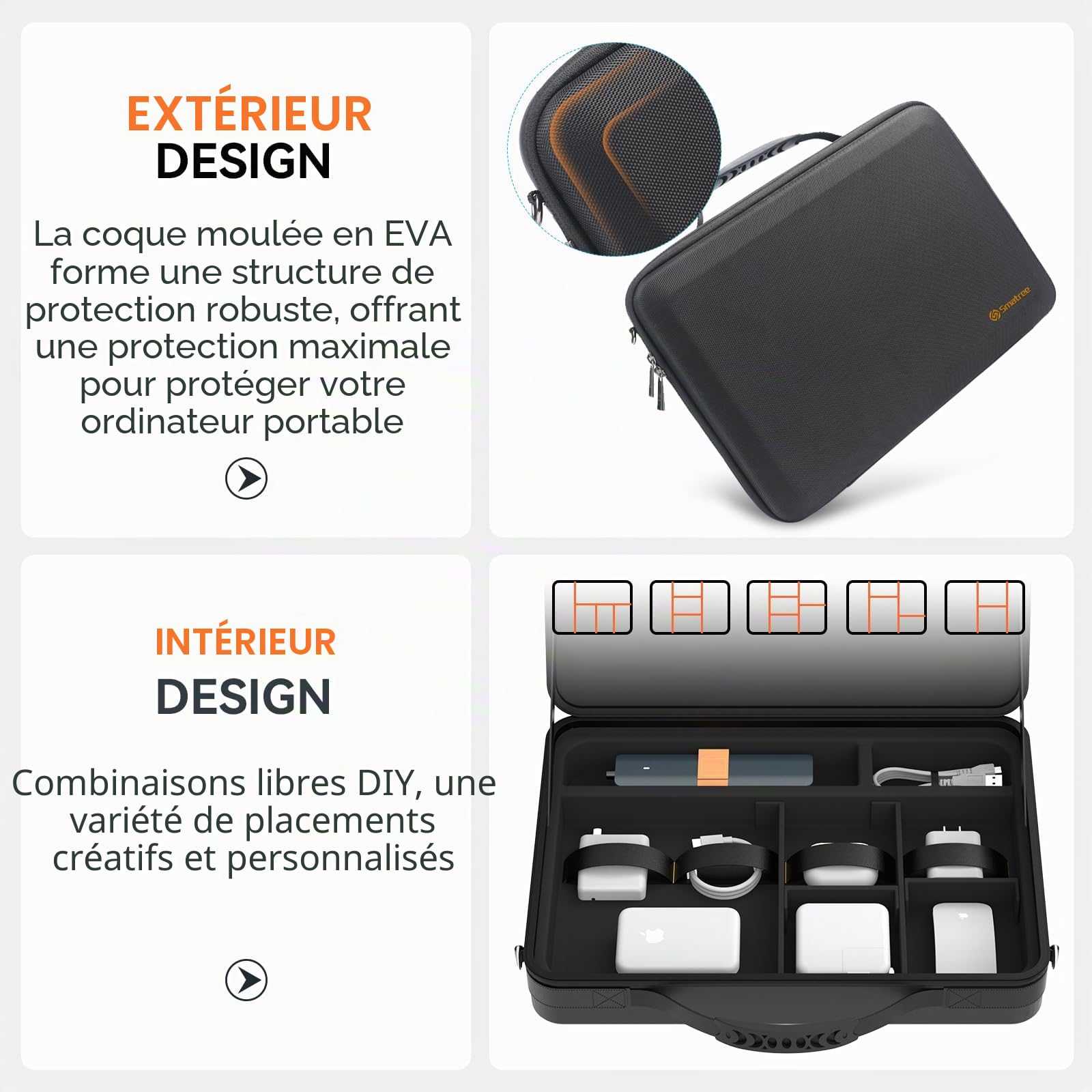 Smatree Sac à bandoulière pour ordinateur portable avec support(A485S), Noir - pour Apple, per 15-16 pollici Apple Macbook (A485S)